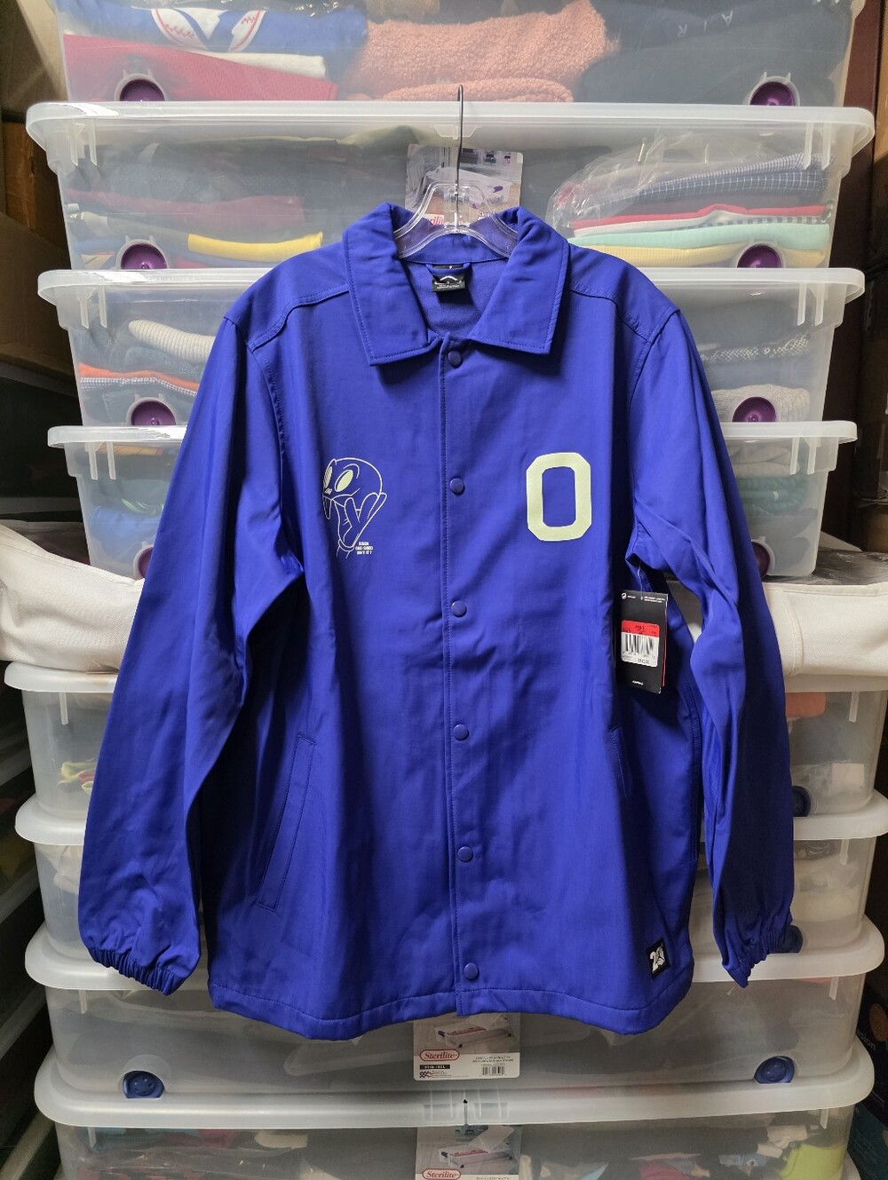 Nike Air Jordan 11 Space Jam 20th Anniversary coaches jacket Blue Size L